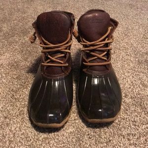 Women’s Sperry Top Sider waterproof duck boots.